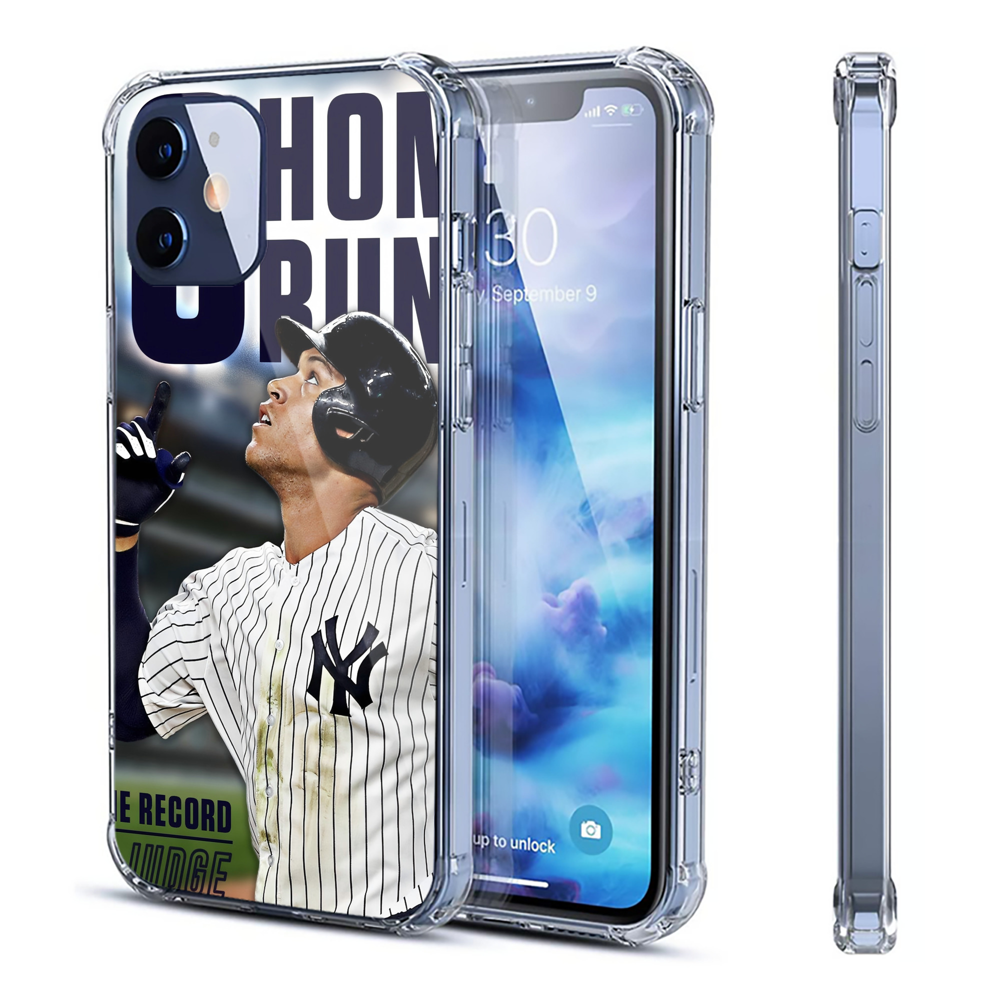 Aaron Judge 50 Home Runs 5 Clear IPhone 12 Case – Soft TPU With UV Print – Enhanced Drop Protection, Precise Fit, Anti-Fingerprint, Customizable Design, Scratch-Resistant, Yellow-Resistant